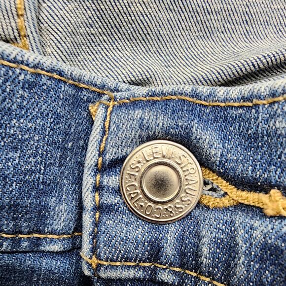 Levi's Jeans Women 28 Blue 720 High Rise Super Skinny Distressed Raw Hem Stretch - Picture 6 of 15